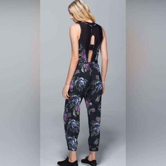lululemon athletica Black Floral Jumpsuit - Picture 3 of 11